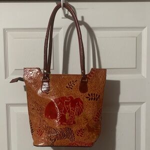 Leather Animal Print Women's Bag